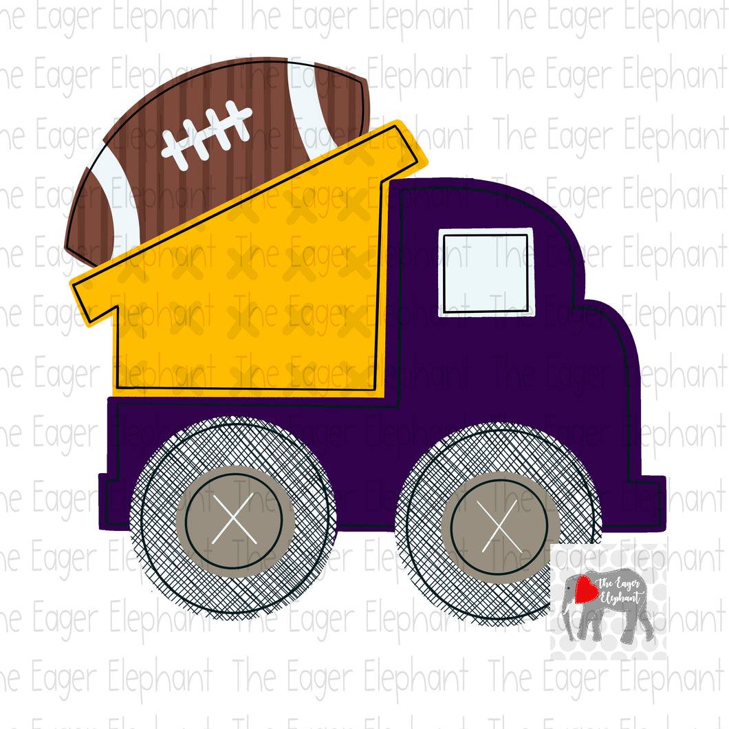Purple & Gold Football Dump Truck
