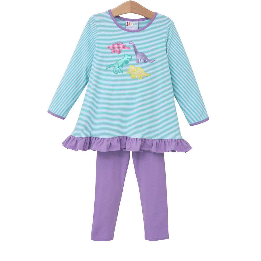 Dinosaur Applique Ruffle Pants Set